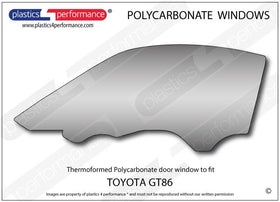 GT86 (ZN6) / BRZ (ZC6) フロントドアウインドウ Lexan®ポリカーボネート製 - 0