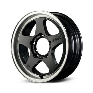 RAYS gramLIGHTS 57FR-X wheel in Glass Black / Rim DC (6AZ)