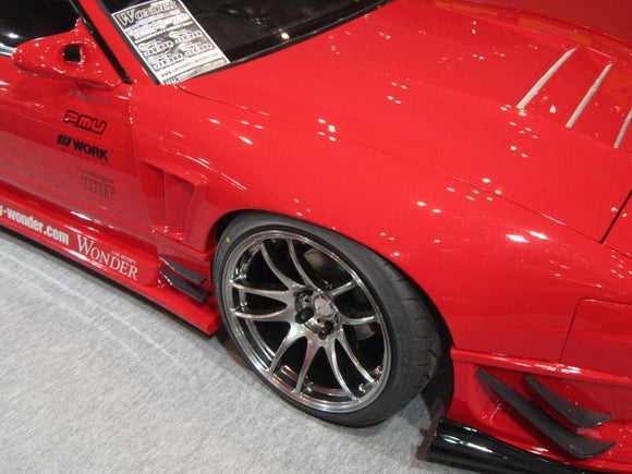 GT Front Wide Fenders for S13 Hatchback, 30mm or 50mm, Front, Glare