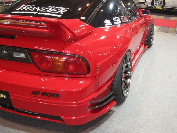 GT Rear Wide Fenders for S13 Hatchback, 30mm or 50mm, Rear, Glare