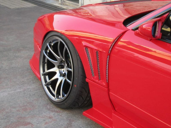 GT Front Wide Fenders for S13 Hatchback, 30mm or 50mm, Front, Glare