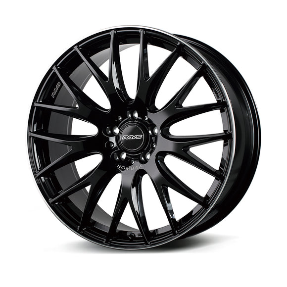 RAYS HOMURA 2X9 Plus – Glossy Black / Rim Edge DMC (BVK)