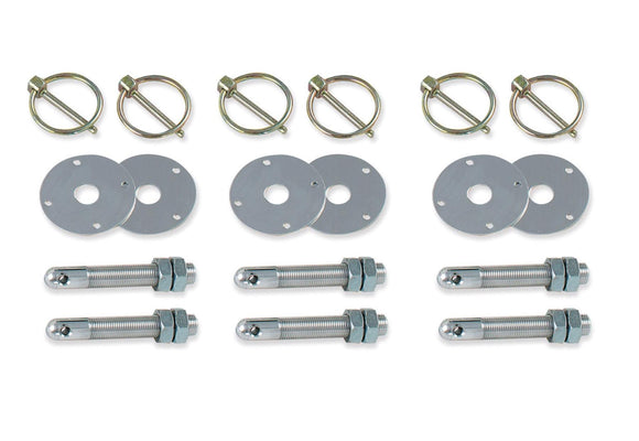 Longacre 52-23502 Aluminum Hood Pin Kit - 1/2"-20 Set of 6