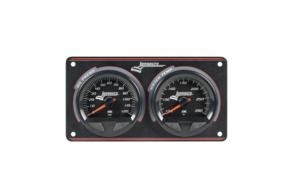 Longacre 52-44560 SMi™ Elite Waterproof Gauge Panel, 2 Gauge Oil Pressure/Wate
