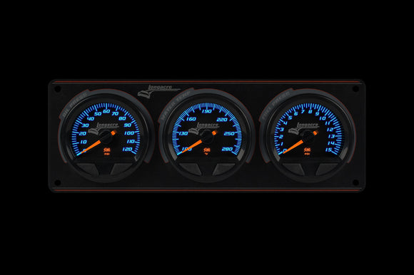 Longacre 52-44563 SMi™ Elite Waterproof Gauge Panel, 3 Gauge Oil Pressure/Wate