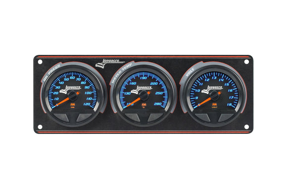 Longacre 52-44564 SMi™ Elite Waterproof Gauge Panel from Longacre, 3 Gauge Oil