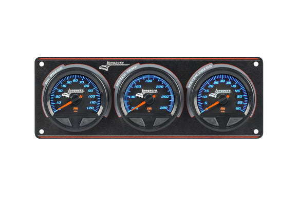 Longacre 52-44565 SMi™ Elite Waterproof Gauge Panel from Longacre, 3 Gauge Oil