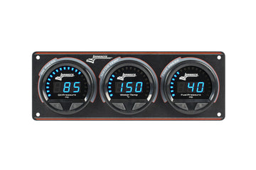 Longacre 52-44663 Digital Elite LED Waterproof Gauge Panel, 3 Gauge Oil Pressu