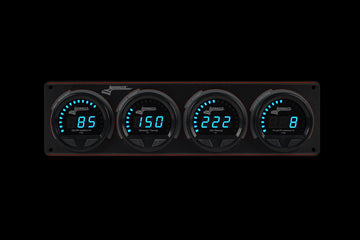 Longacre 52-44666 Digital Elite LED Waterproof Gauge Panel, 4 Gauge Oil Pressu