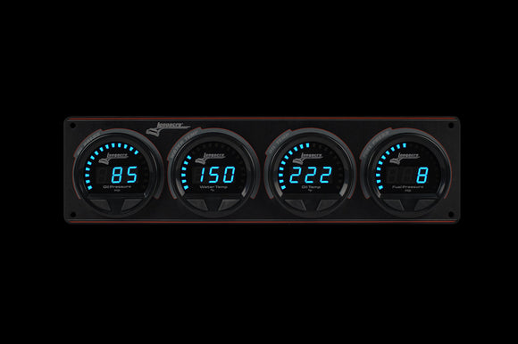 Longacre 52-44666 Digital Elite LED Waterproof Gauge Panel, 4 Gauge Oil Pressu