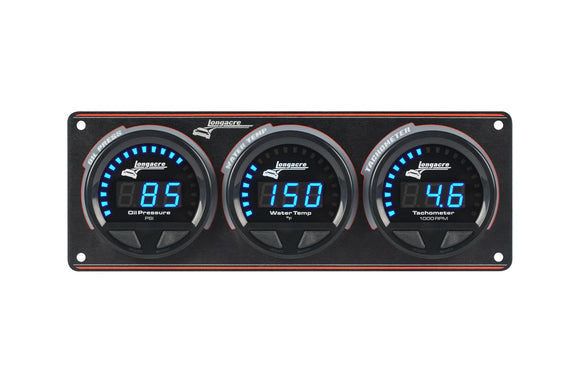 Longacre 52-44672 Digital Elite LED Waterproof Gauge Panel from Longacre, 2 Ga