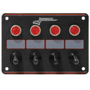 Longacre 52-44865 4 Accessory switch panel with 4 pilot lights