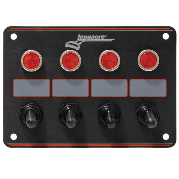 Longacre 52-44865 4 Accessory switch panel with 4 pilot lights