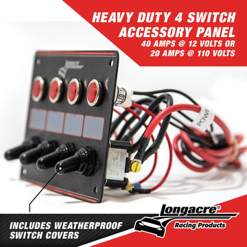 Longacre 52-44865 4 Accessory switch panel with 4 pilot lights