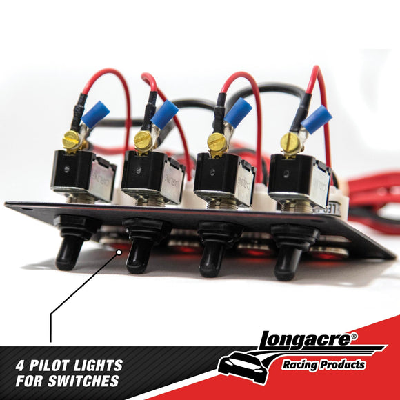 Longacre 52-44865 4 Accessory switch panel with 4 pilot lights