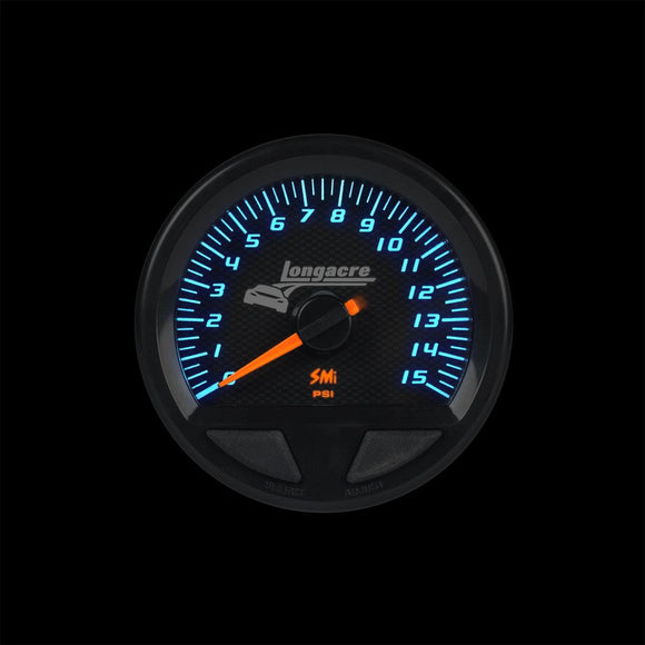 Longacre 52-46742 SMi™ Elite Waterproof Gauges, Fuel Pressure 0-15 psi, Sensor