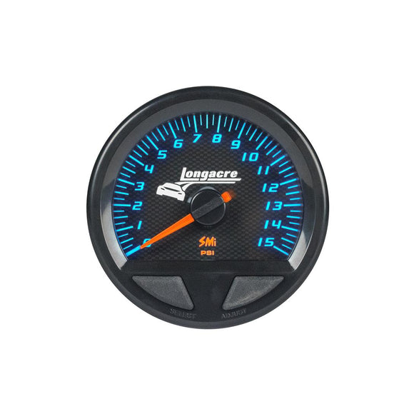 Longacre 52-46742 SMi™ Elite Waterproof Gauges, Fuel Pressure 0-15 psi, Sensor