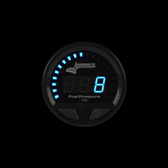 Longacre 52-46858 Digital Elite LED Waterproof Gauges, Fuel Pressure 0-15 psi,