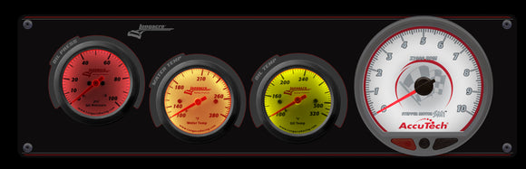 Longacre 52-46907 Sportsman™ Elite 3 Gauge Panel w/Tach Oil Pressure, Water Te
