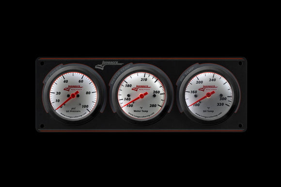 Longacre 52-46913 Sportsman™ Elite 3 Gauge Panel Oil Pressure, Water Temperatu