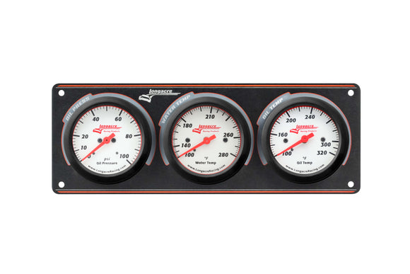 Longacre 52-46913 Sportsman™ Elite 3 Gauge Panel Oil Pressure, Water Temperatu