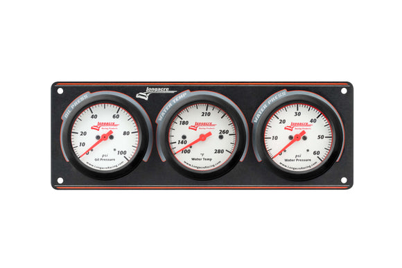 Longacre 52-46915 Sportsman™ Elite 3 Gauge Panel Oil Pressure, Water Temperatu