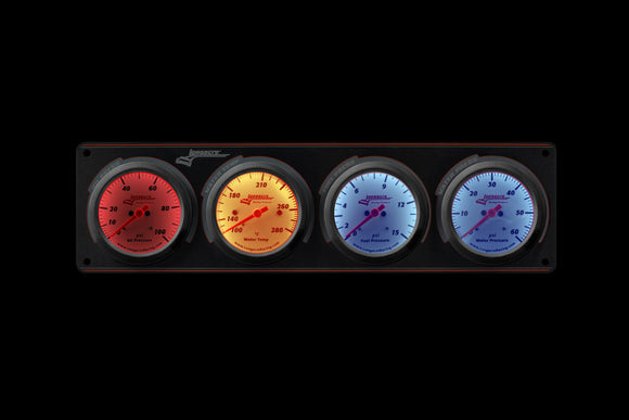 Longacre 52-46917 Sportsman™ Elite 4 Gauge Panel Oil Pressure, Water Temperatu