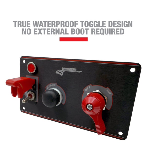 Longacre 52-48871 Elite Switch Panel - Push Starter/Ignition With Lights, Flip