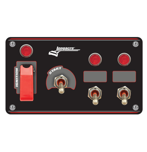 Longacre 52-48967 Elite Switch Panel - Starter/Ignition/2 ACC With Lights & Fl