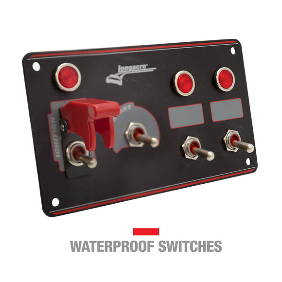 Longacre 52-48967 Elite Switch Panel - Starter/Ignition/2 ACC With Lights & Fl