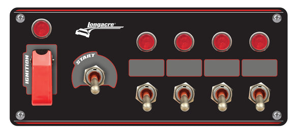 Longacre 52-48969 Elite Switch Panel - Starter/Ignition/4 ACC With Lights