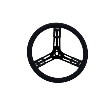 Longacre 52-56841 15" Steel Steering Wheel - Black w/ Smooth Grip