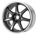WORK EMOTION T7R 2P — Mat Carbon (MGM), Semi Concave. WORK's 19 inch FULL REVERSE wheel, shown as a finish reference for 20 inch STEP RIM.