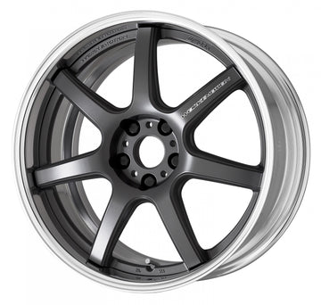 WORK EMOTION T7R 2P — Mat Carbon (MGM), Semi Concave. WORK's 19 inch FULL REVERSE wheel, shown as a finish reference for 19 inch STEP RIM.