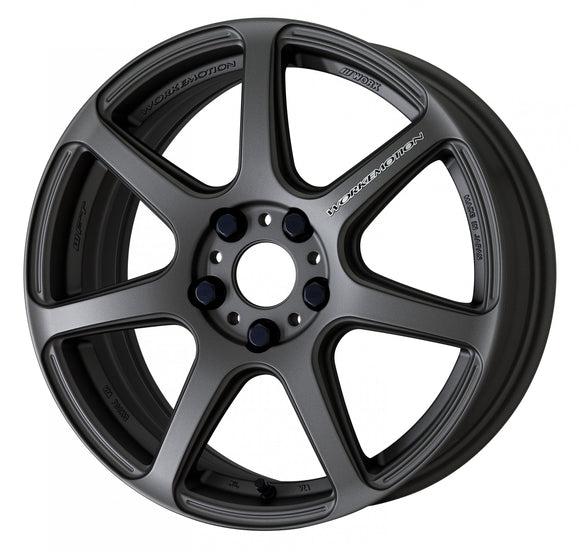 WORK EMOTION T7R — Mat Carbon (MGM), SEMI taper. WORK's 17 inch NORMAL wheel, shown as a finish reference for 15 inch NORMAL.