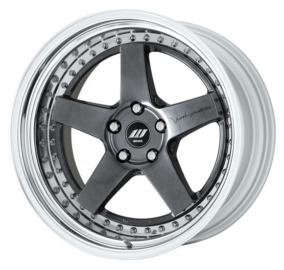 WORK ZISTANCE W5S — Brilliant Silver Black (BSB), 19 inch, 3-piece STEP RIM. WORK factory photo.