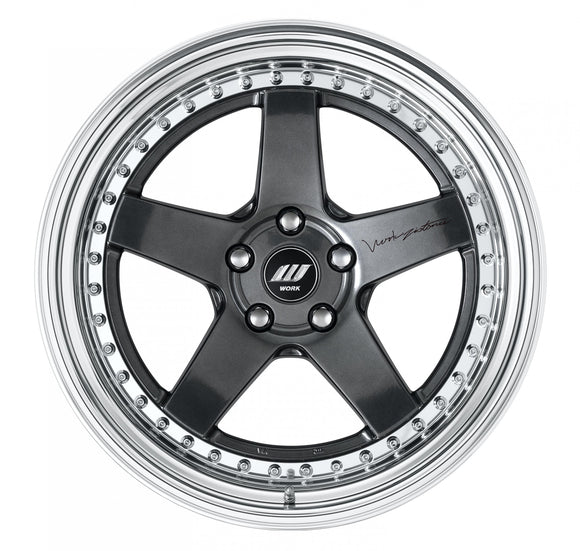 WORK ZISTANCE W5S — Brilliant Silver Black (BSB), 19 inch, 3-piece STEP RIM. WORK factory photo.