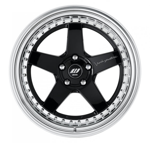 WORK ZISTANCE W5S — Black (BLK), 19 inch, 3-piece STEP RIM. WORK factory photo.