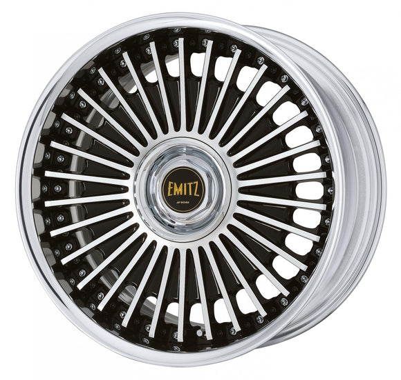 WORK EMITZ Black Cut Clear (BP) – 19 inch (rim type not stated by WORK) wheel shown, finish reference for 20 inch FULL REVERSE