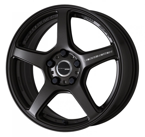 WORK EMOTION T5R — Mat Graphite (MGK), SEMI taper. WORK's 17 inch NORMAL wheel, shown as a finish reference for 18 inch NORMAL.