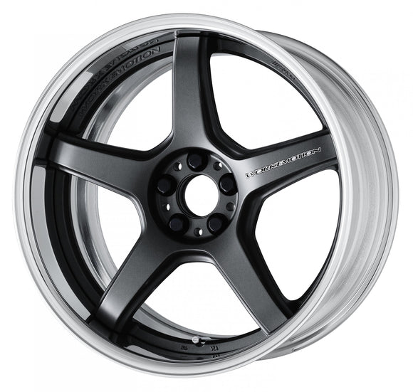 WORK EMOTION T5R 2P — Mat Carbon (MGM), Middle Concave. WORK's 18 inch FULL REVERSE wheel, shown as a finish reference for 19 inch FULL REVERSE.