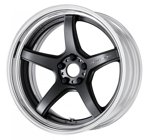 WORK EMOTION T5R 2P — Mat Carbon (MGM), Deep Concave. WORK's 20 inch STEP RIM wheel, shown as a finish reference for 19 inch STEP RIM.