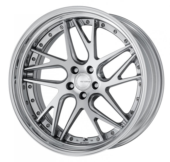 WORK GNOSIS CVX Middle Concave Composite Buff Brushed (PBU) – 21 inch STEP RIM wheel shown, reference for 22 inch STEP RIM