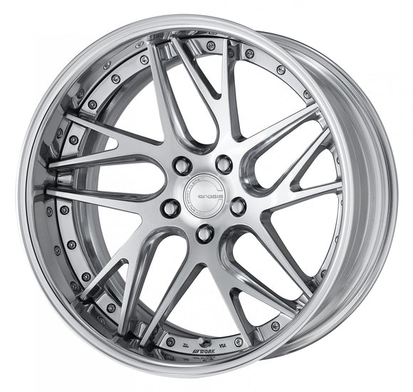 WORK GNOSIS CVX Deep Concave Composite Buff Brushed (PBU) – 20 inch FULL REVERSE wheel shown, reference for 19 inch FULL REVERSE