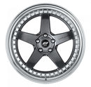 WORK ZISTANCE W5S — Brilliant Silver Black (BSB), 20 inch, 3-piece STEP RIM. WORK factory photo.