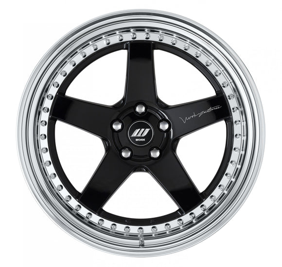 WORK ZISTANCE W5S — Black (BLK), 20 inch, 3-piece STEP RIM. WORK factory photo.