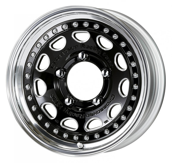 WORK CRAG GALVATRE — Black Chamfer Machining (BC), 15 inch 3-piece NORMAL rim. WORK factory photo, shown as a finish reference for 16 inch.