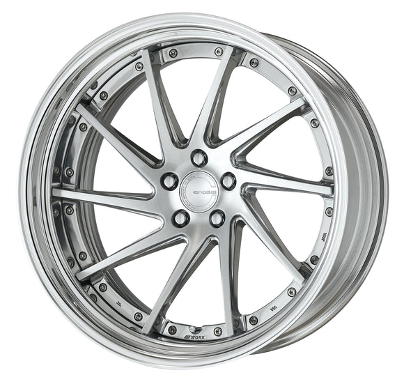 WORK GNOSIS CVS Deep Concave Composite Buff Brushed (PBU) – 21 inch STEP RIM wheel shown, reference for 22 inch STEP RIM