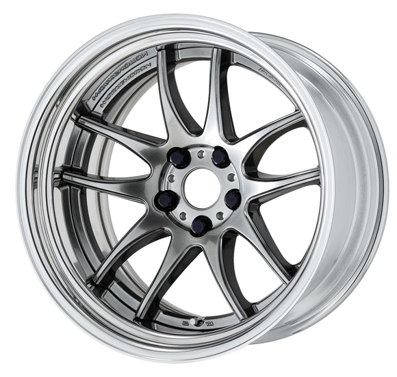 WORK EMOTION CR 2P — Glimit Silver (GTS), Deep Concave. WORK's 18 inch STEP RIM wheel, shown as a finish reference for 19 inch STEP RIM.