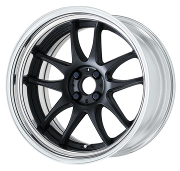WORK EMOTION CR 2P — Matte Black (MBL), Semi Concave. WORK's 18 inch STEP RIM wheel, shown as a finish reference for 20 inch STEP RIM.